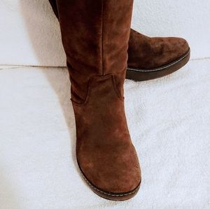 Crocs suede faux fur lined boots